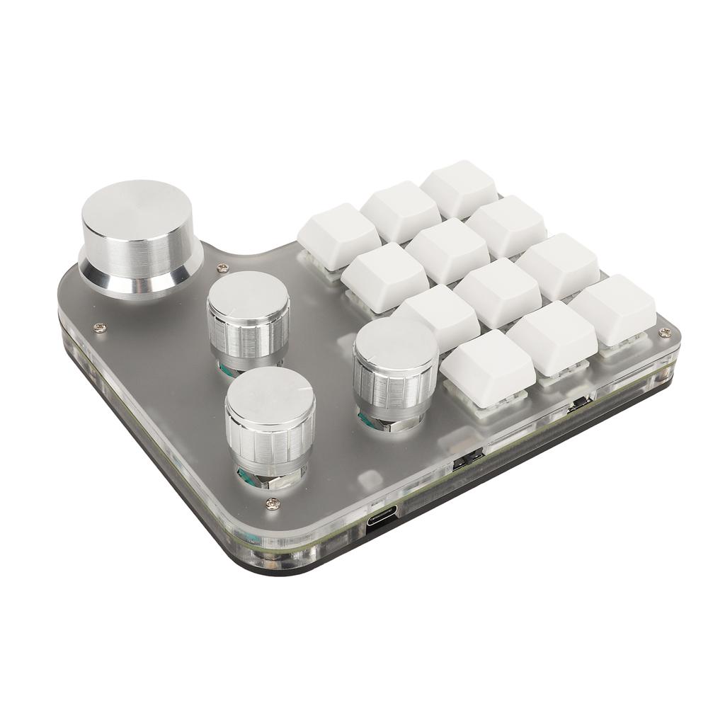 Blue Switch Keyboard USB C BT 2.4G Wireless Mini RGB Custom Keypad for Industrial Console 5V 1A