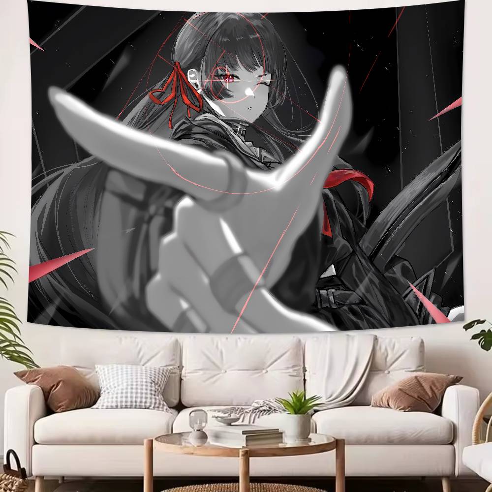 Hot Pretty Girl Chisa Wuthering Wave GAMING Tapestry Wall Hanging Wall Rugs Dorm Decor Blanket Camping Decoration Tapestry
