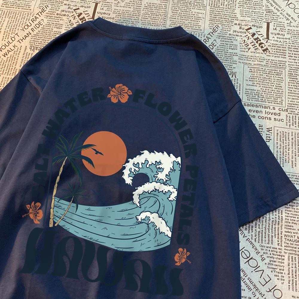 Wunderschöne Salzwasser-Blütenblätter Herren Damen T-Shirts Anime Sommer Baumwolle Kreativität Übergröße Tops Muster Atmungsaktive Kleidung Paar