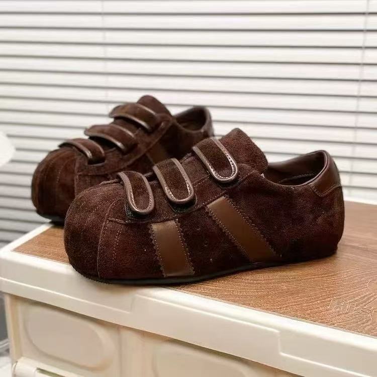 Platform shell head board shoes women's 2025 new autumn stupid big head bread shoes versatile flat bottom casual women's shoes