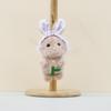 Adorable Plush Bunny Keychain Cute Flower Holding Rabbit Doll Bag Charm Toy 17cm