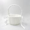 European Pearl Bow Flower Girl Basket for Weddings