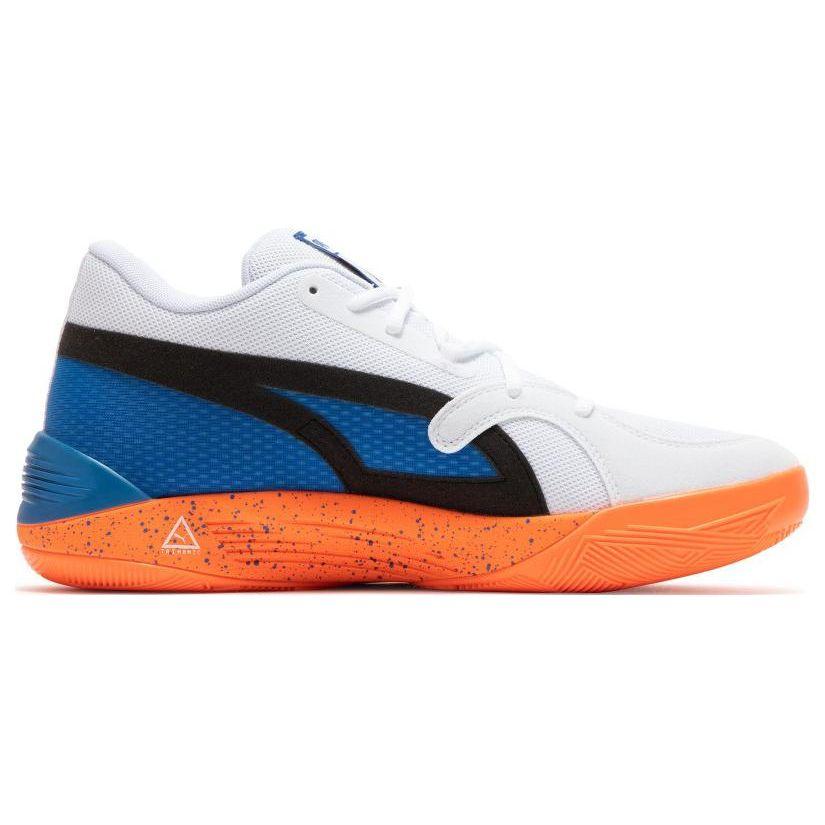 Puma Trc Blaze Court Nyc Comfortable Versatile Non-Slip Durable Mid-Top Basketball Shoes Men Sneaker White Blue Orange 379218-01
