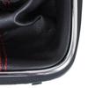 Vw Golf V 03-08 Gear Shift Knob + Black Gaiter With Red Thread And Chrome Frame 5 Speed