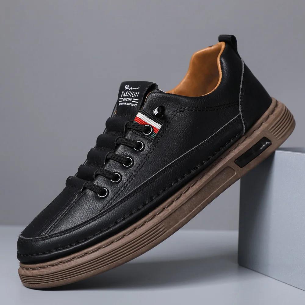 Mens Shoes Spring Autumn Fashion Brand Casual  Shoes British Style High End Soft Sole Leather Shoe Four Seasons Versatile Flats