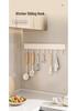 No-Drill Wall-Mounted White Kitchen Hook Rack for Pots, Lids, and Utensils