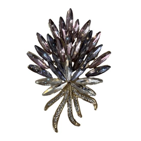 

Brooch Irregular Wheat Design Sparkling Rhinestones Zinc Alloy Lapel Pin Sweaters Collars Hats Bags Coats Scarves Badge Versatile Accessory золотистый