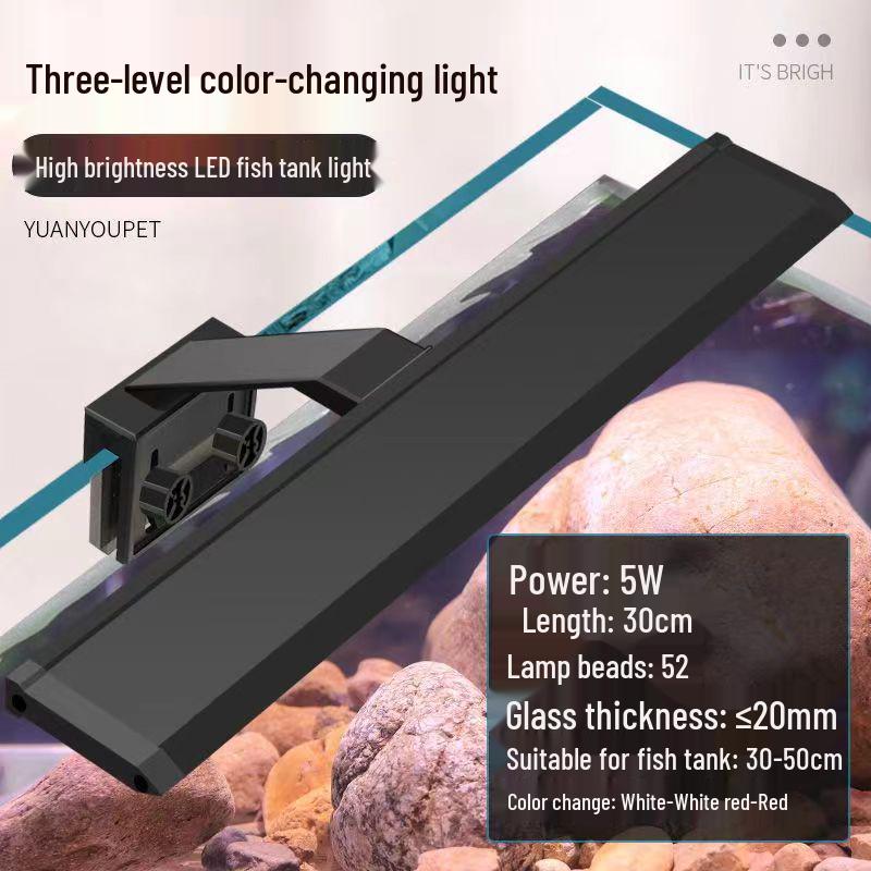 2025 Waterproof Fish Tank Light: Color-Changing Clip-On LED for Aquatic Plants and Warm Lighting