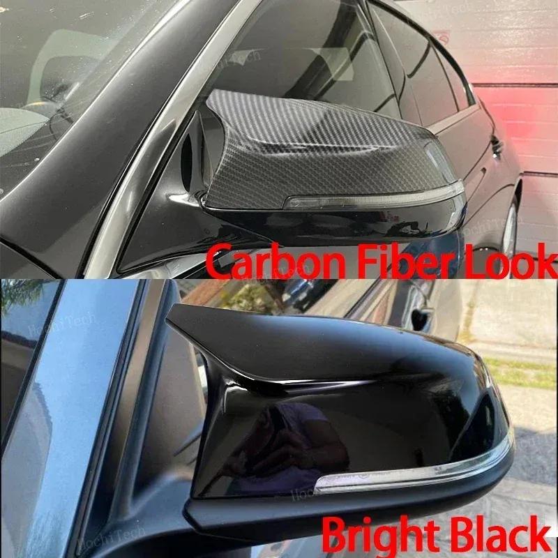 M5 style Carbon Fiber Style Black Side Mirror cover Caps for BMW 5 6 7 Series F10 F11 F18 F07 F12 F13 F06 F01 F02 LCI