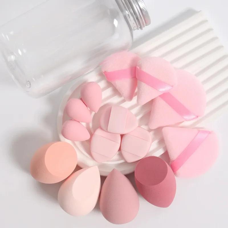 14 Stück Make-up Schwamm Set Kosmetik Blender Beauty Ei Foundation Schwamm Puderquasten Mini Finger Puffs Damen Make-up Zubehör
