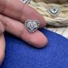 5pcs Super Sparkling Heart Shaped Copper Zircon Buttons Fashion Women's Cardigan Sweater Shirt