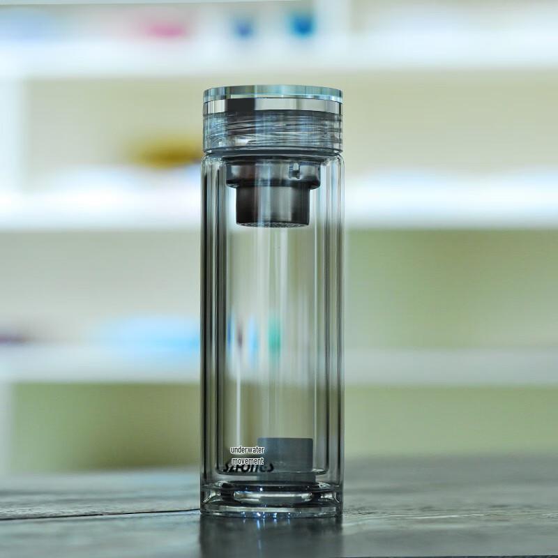 Shuizhong Shen Portable Double Wall Glass Tea Bottle with Infuser