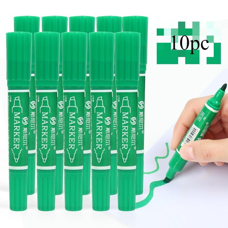 10pcs/set Twin Tip Colored Permanent Art Markers Pens Fine Point Waterproof Oily Black Ink Sketchbook Painting School Supplies