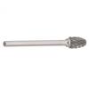 1pc Burrs 3x6mm Tungsten Rotary Drill Carving Bit Double Cut 1/8" Shank