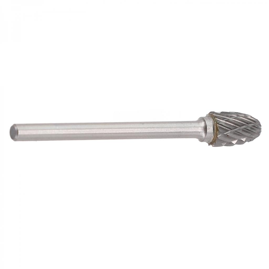 1pc Burrs 3x6mm Tungsten Rotary Drill Carving Bit Double Cut 1/8" Shank