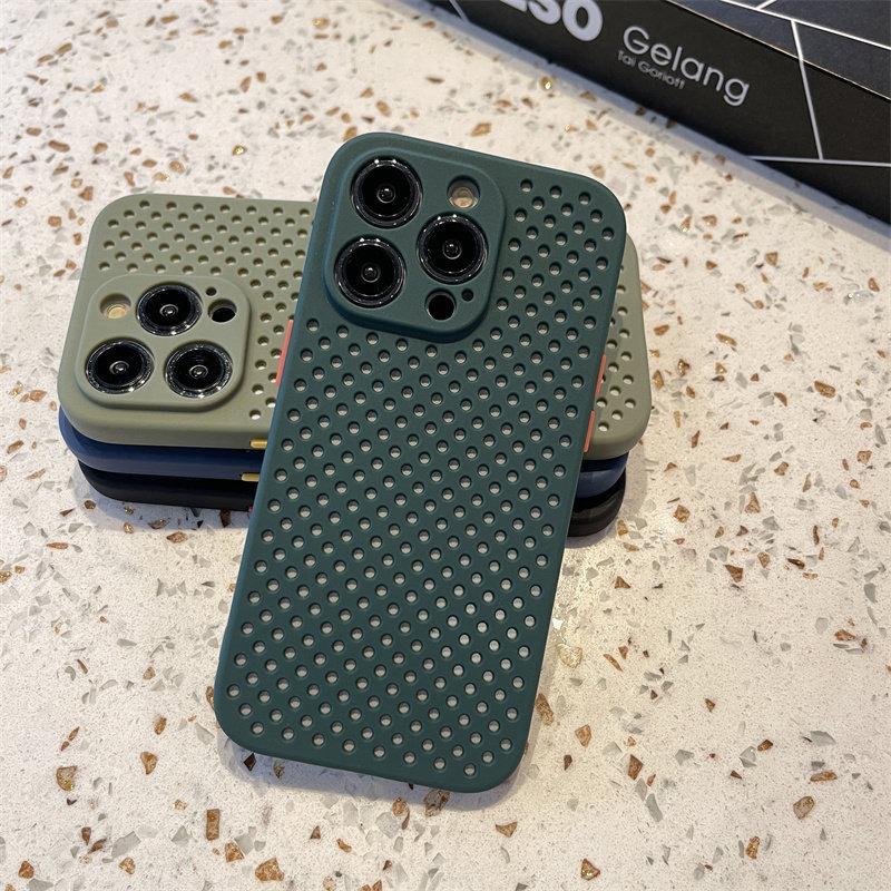 Breathable Cooling Phone Case For iPhone 17 Air 16 E 15 14 Plus 13 12 11 Pro Max Heat Dissipation Soft Silicone Shockproof Cover