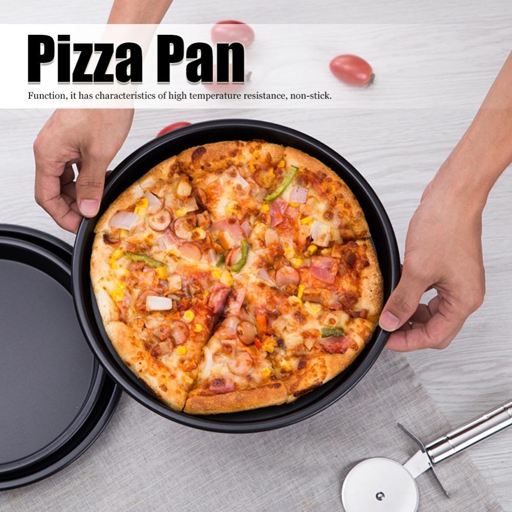 6 Inch Pizza Tray Carbon Steel Cake Pan Reusable Pizza Pan Baking Pizza Cake