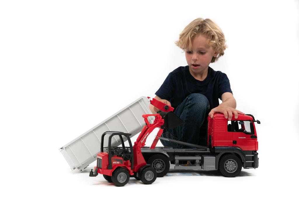 Bruder MAN Container Box Truck & Schaffer Compact Loader BR03767