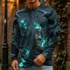 Men's Halloween Print Crewneck Long Sleeve T-Shirt for Casual Wear