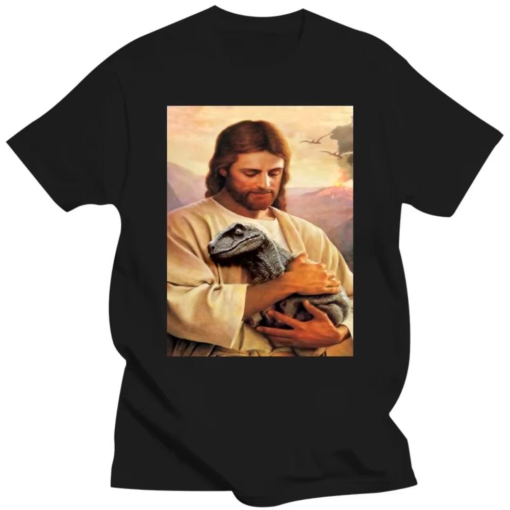 Summer Fashion Tshirt Jesus Raptor T Shirt Men Brand T-shirt Jesus Raptor Jesus Raptor Trend Trending Male Cotton Teeshirt