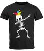 Mens T-Shirt Carnival Mardi Gras Dabbing Skeleton Costume Fancy Dress-