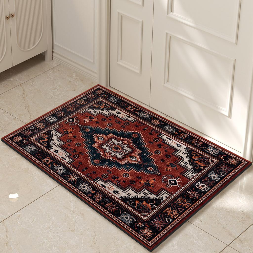 Retro Entrance Doormat Door Mat Outdoor Welcome Home Front Room Rugs Floor Foot Mat Hallway Carpet Anti Slip Washable