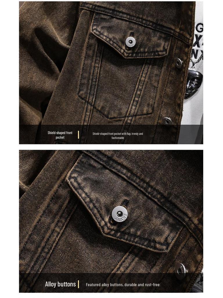 Men's Slim Fit Denim Jacket - Autumn/Winter Trend, European & American Style, Versatile Fashion Top