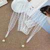 Women Lace Belt Hollow Design Lightweight Breathable Adjustable Waist Slimming Non-Fading Imitation Pearl Pendant Belt