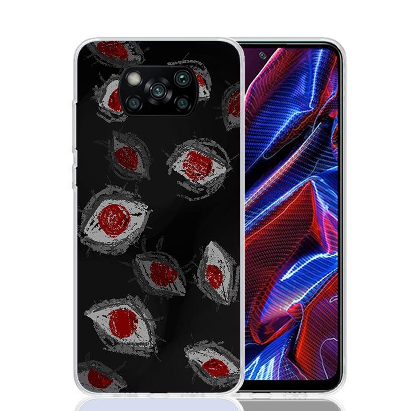 Scary Face Eyes Phone Case For Xiaomi Poco F7 Ultra X7 X6 Pro X5 Redmi 15 15C 13 13C 12 12C 10 10A 10C 9 9A 9C 9T Shell Poco X7