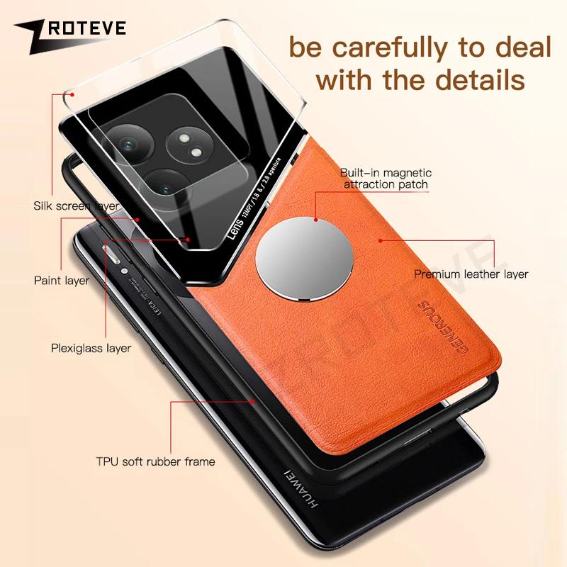 Pro pouzdro Realme GT Neo6 PU kůže Měkký rámeček Tvrdý PC kryt Pro OPPO Realme GT 6 T 6T GT6 GT6T Neo6 SE Pouzdra na telefon