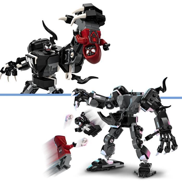 Lego® 76276 marvel l’armure robot de venom contre miles morales, jouet de construction avec minifigurines
