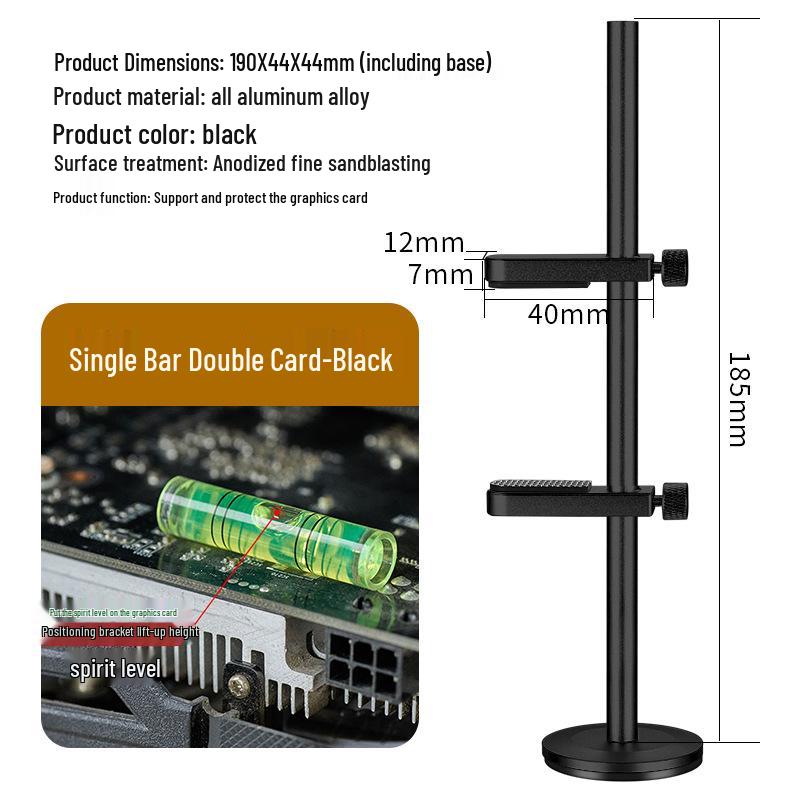 Graphics Card Support Bracket: Full Aluminum Alloy, Vertical Magnetic Base, Anti-Deformation for 4080Ti Desktop PCs