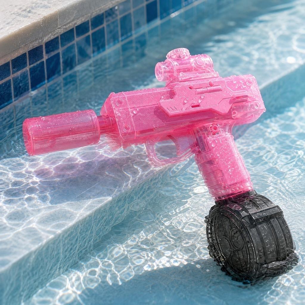 Outdoor Water Gun Toy with Large Capacity Drum Magazine Suitable for Pool Beach Backyard Water Fight Games Durable Plastic Construction
