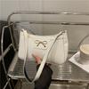 Fire Solid Color Bow Fashion Casual Commuter Bag Women's 2025 New Retro Shoulder Armpit Small Square Bag