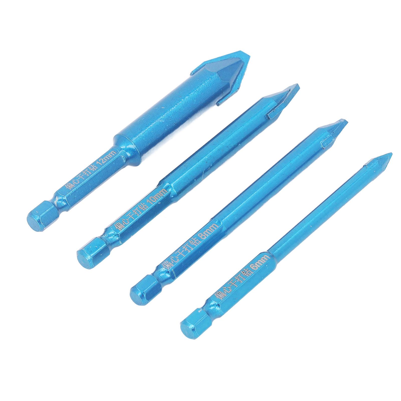 

4PCS Set Masonry Drill Bit Multifunctional Blue Color Glass Drill Bit for Concrete Glass Marble