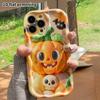 Phone Case: 2D flat design suitable for iPhone 18 17 16 15 14 13 Pro protective case, Halloween pumpkin, Christmas and Halloween perfect holiday gift