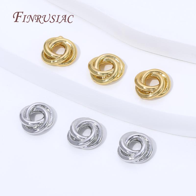 4/8Pcs 18K Gold Plated Decorative Beads,Spacer Beads For Jewelry Making,Metal Separator Bead For Bracelets DIY Accessories