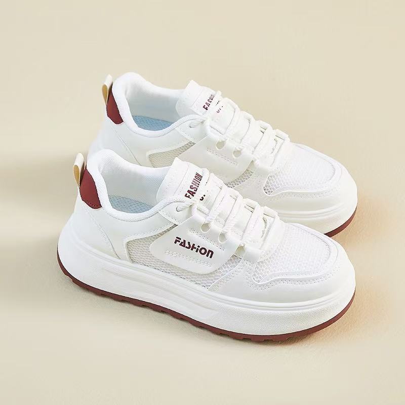 

ins Korean version of height-increasing women s summer 2025 new mesh breathable running women s shoes casual versatile white shoes thick sole 35 красный