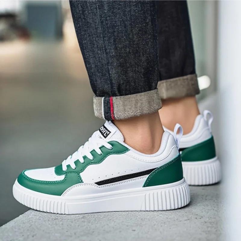 Fashion Fashion Leather Men Casual Shoes Lightweight Running Shoes Platform White Sneakers Outdoor Breathable Sport Shoes Shoes