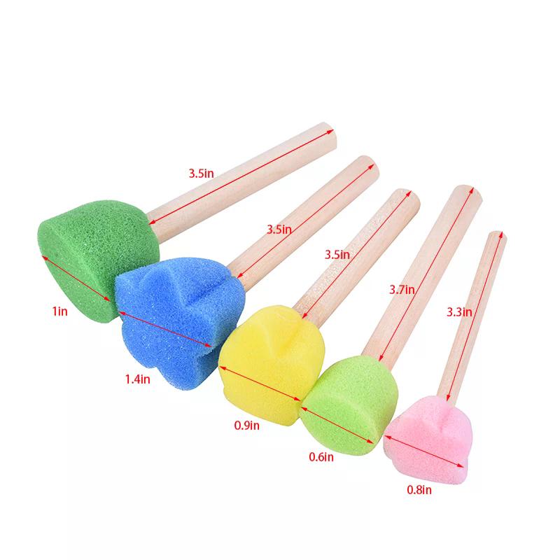 5Pcs Creative Sponge Brush Children Art DIY Painting Tools Mushroom Brush