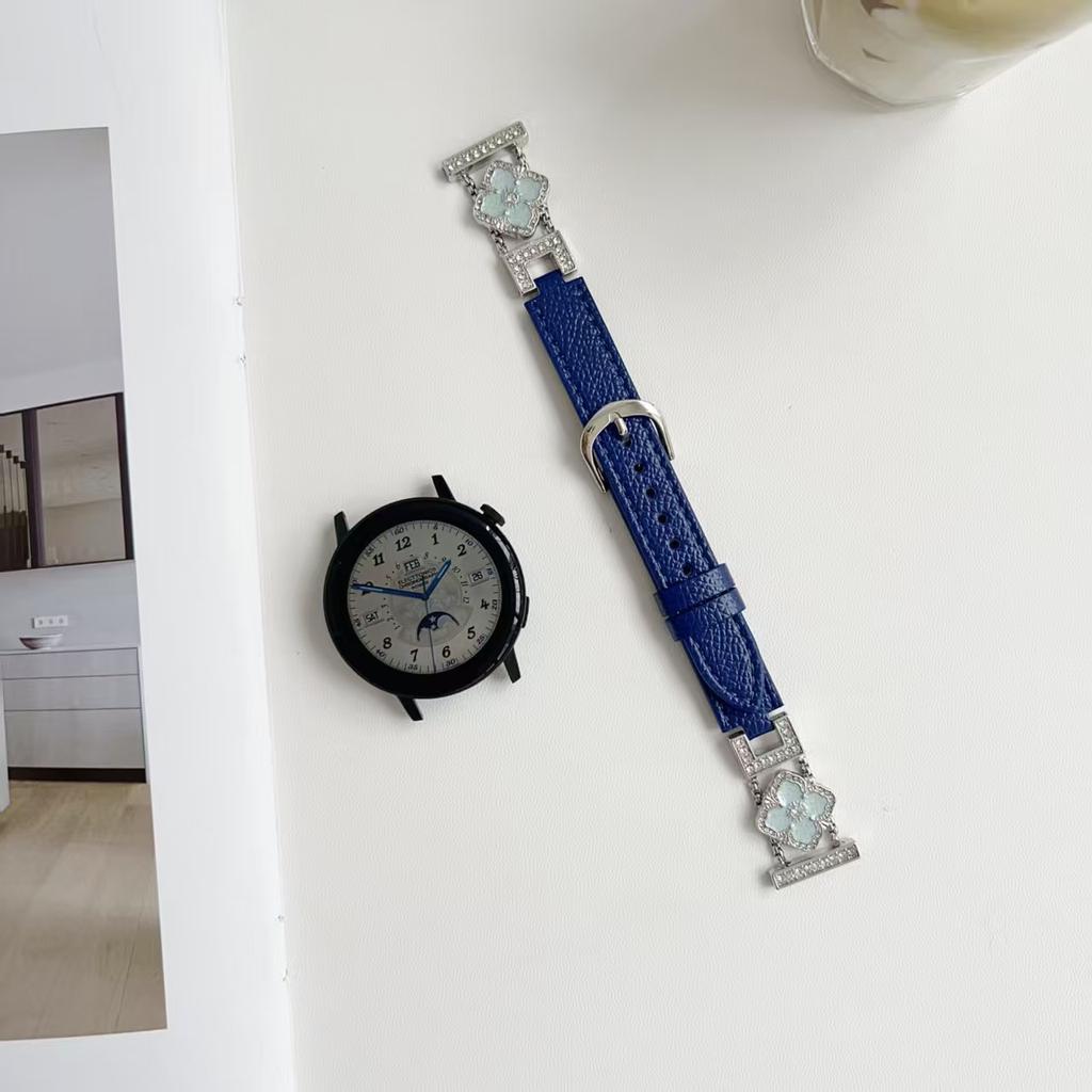 Premium-Leder-Flash-Diamant-Kleeblatt-Armband für Applewatch Apple Watch S10 Damen Ins Nische SE