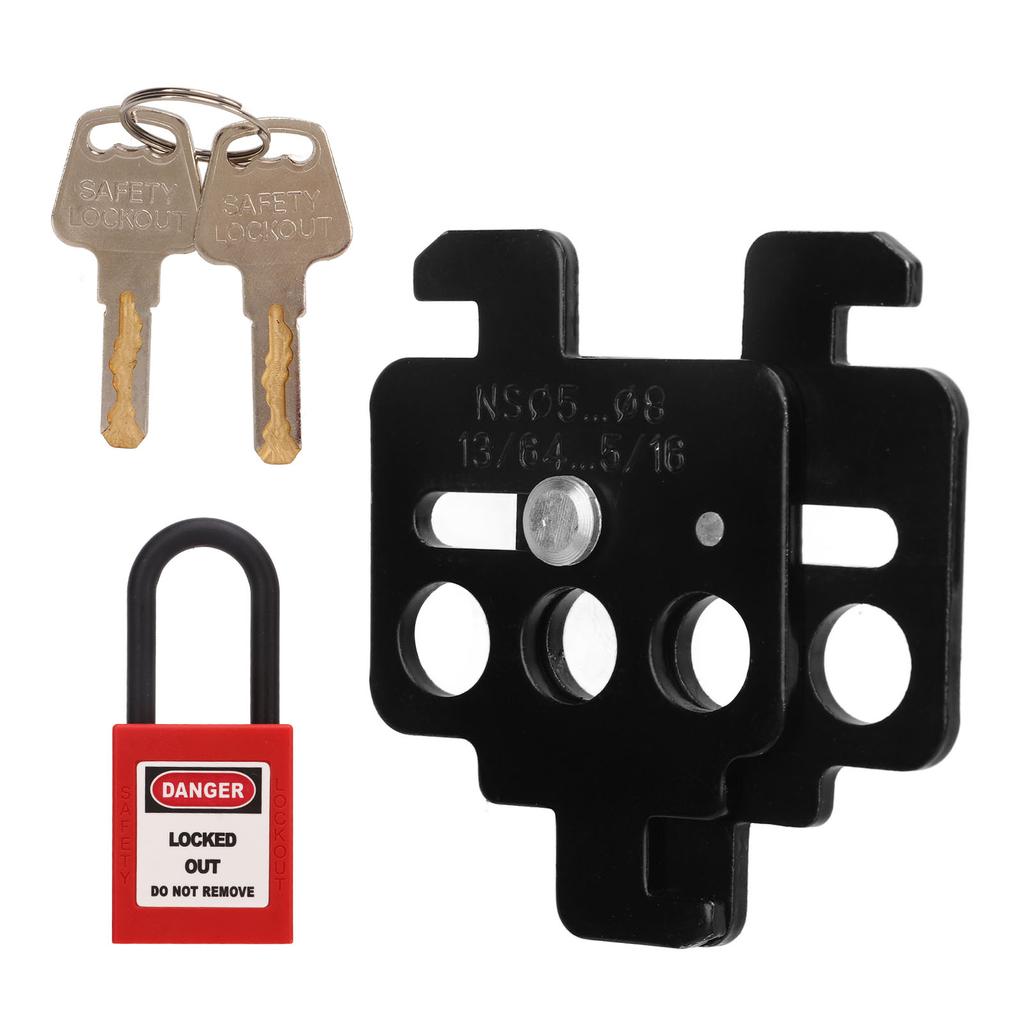 MCB Lockout Tagout Steel Circuit Breaker Lock 38mm Shackle Nylon Padlock for Schneider Circuit
