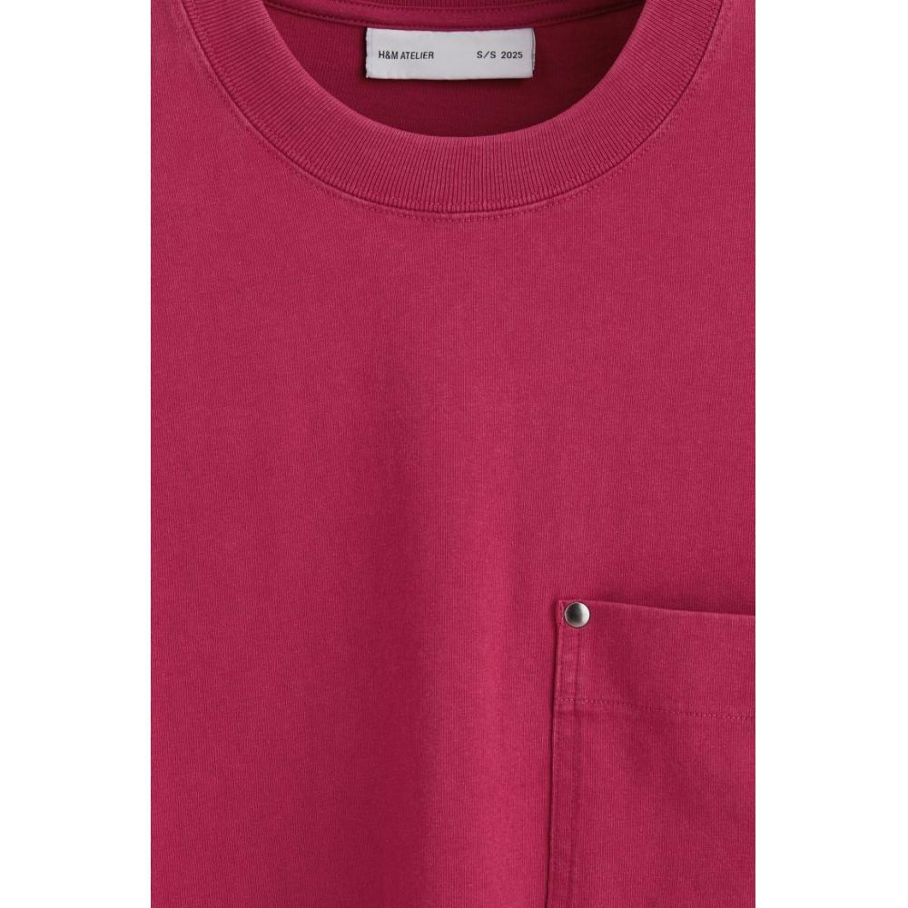 H M wasHed T sHirT cHerry Color