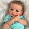 19inch Newborn Baby Doll Handmade Lifelike Reborn Loulou Awake Soft Touch Cuddly Doll with 3D Painted Skin Visible Veins