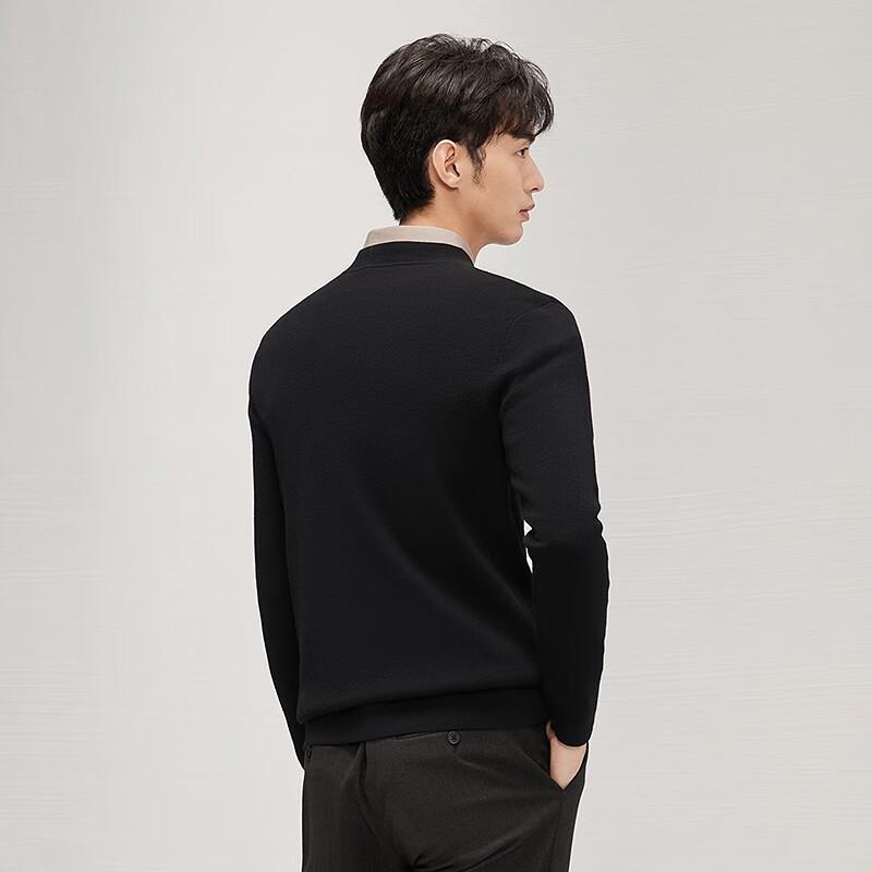 Qipai Men's Half-High Collar Wool Blend Sweater