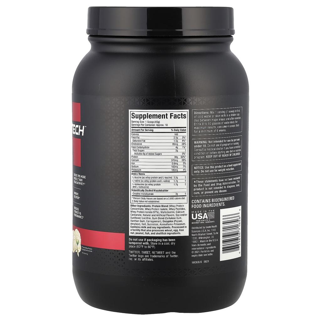 Platinum Whey + Muscle Builder, Vanilla Cream, 817G (1.8Lb)