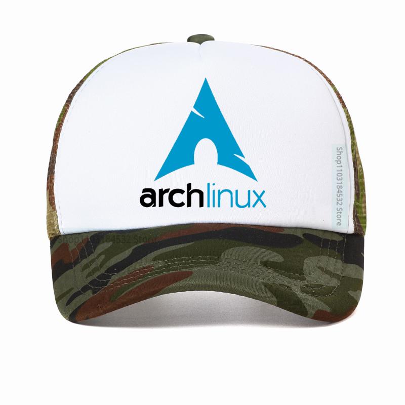 Berretto da Baseball Unisex Arch Linux Rete Traspirante Fresco Estate Regolabile Cappellino da Papà Snapback Casquette