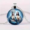 A Vintage-style Jesus and Our Lady Pendant Necklace, a Time Gem Pendant, a Faith-guarding Vintage Chain, Suitable for Daily Wear and Gift Giving