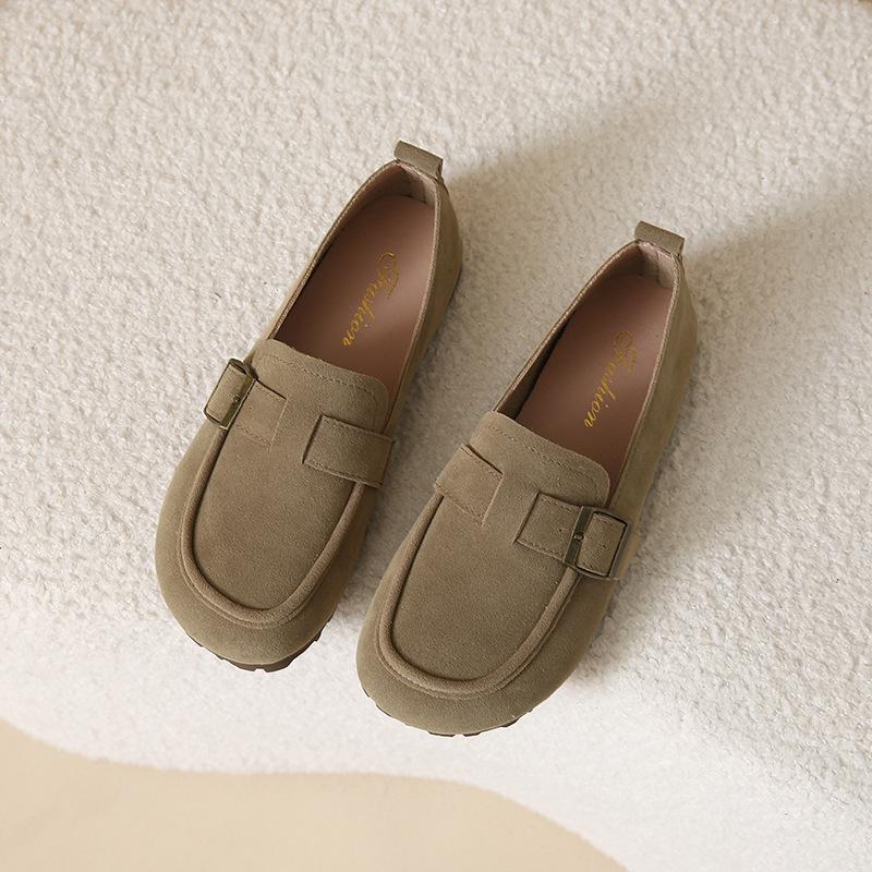 

Женские туфли-лодочки на плоской подошве, осенние новинки 2025 года, вечерний нишевый дизайн в сказочном стиле, туфли Doudou 40 хаки