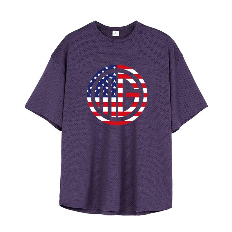 

Летние мужские топы для бега Muscleguys, тонкие полые спортивные повседневные футболки для спорта на открытом воздухе, бодибилдинг, полиэстер, с короткими рукавами M фиолетовый